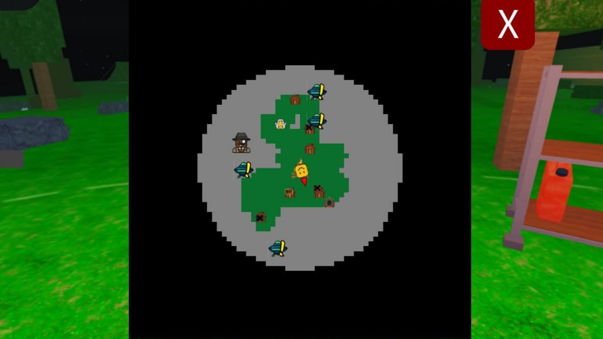 Spaceship icons appear on random parts of the map (Image via Roblox)